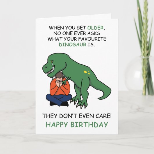 Carte Joyeux Anniversaire Dinosaur Mème de plaisanterie (Devant)