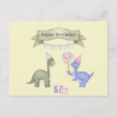 Carte Joyeux Anniversaire Dinosaures avec Ballons (Devant)