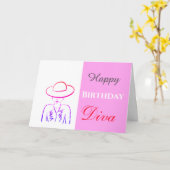 Carte Joyeux Anniversaire Diva (Fleur jaune)