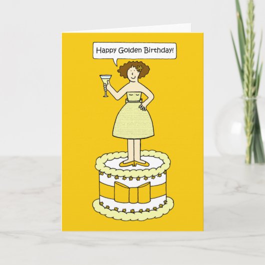 Carte Joyeux anniversaire d'or. (Devant)