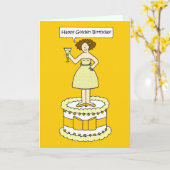Carte Joyeux anniversaire d'or. (Fleur jaune)