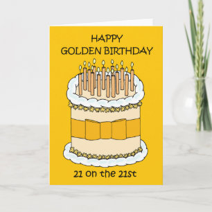 Carte Joyeux Anniversaire d'or 21 le 21