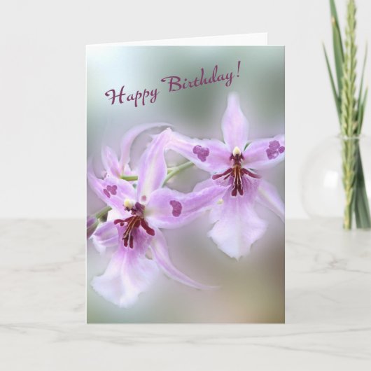 Carte Joyeux anniversaire d'orchidées ! (Devant)