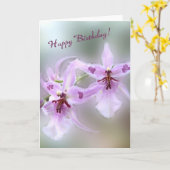 Carte Joyeux anniversaire d'orchidées ! (Fleur jaune)