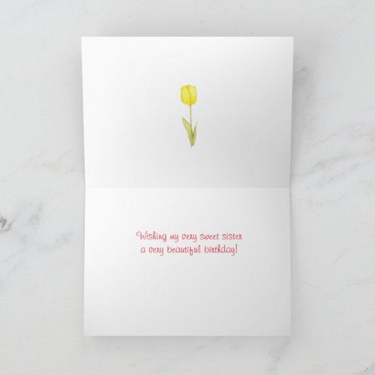 Carte Joyeux Anniversaire Douce Soeur Fleurs Tulip (Intérieur)