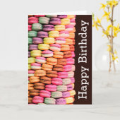 Carte Joyeux anniversaire doux de Macarons (Fleur jaune)