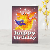 Carte Joyeux anniversaire ! Dragon de l'enfant magique s (Fleur jaune)
