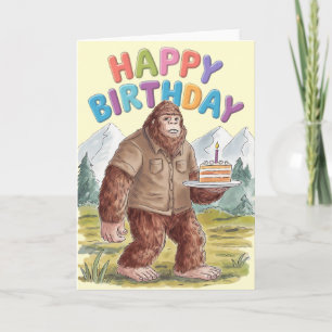 Carte Joyeux Anniversaire Drôle BigFoot Sasquatch
