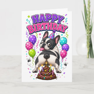 Carte Joyeux Anniversaire Drôle de Chien qui Défèque