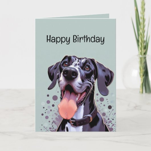 Carte Joyeux Anniversaire Drôle Grand Chien Danse (Devant)