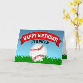 Carte Joyeux anniversaire du baseball (Fleur jaune)