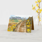 Carte Joyeux Anniversaire du beau-frère des chemins de f (Fleur jaune)