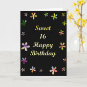 Carte Joyeux anniversaire du bonbon 16 (Fleur jaune)