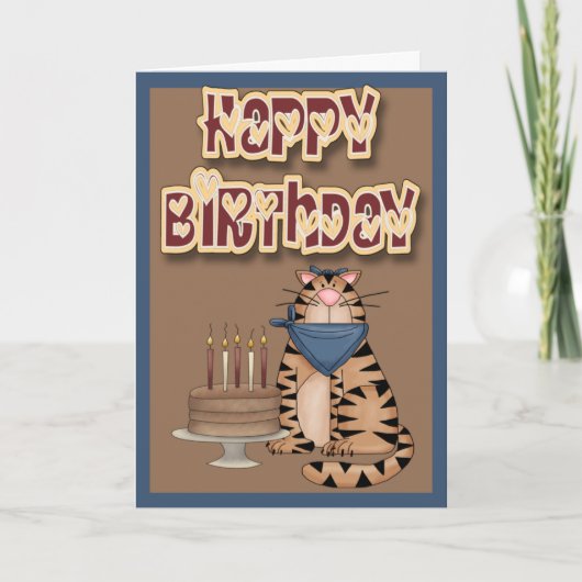 Carte Joyeux Anniversaire Du Chat (Devant)