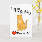 Carte Joyeux anniversaire du chat (Fleur jaune)