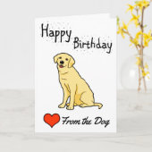 Carte Joyeux anniversaire du chien (Fleur jaune)