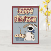 Carte Joyeux Anniversaire Du Chien (Fleur jaune)