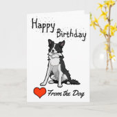 Carte Joyeux anniversaire du chien (Fleur jaune)