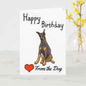 Carte Joyeux anniversaire du chien (Fleur jaune)