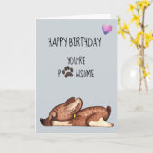 Carte Joyeux anniversaire du chien Vous êtes Pawsome Paw (Fleur jaune)