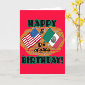 Carte Joyeux anniversaire du Cinco de Mayo (Fleur jaune)