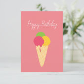 Carte Joyeux Anniversaire du cône de glace (Debout devant)