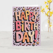 Carte Joyeux Anniversaire du Cute Pastel (Fleur jaune)