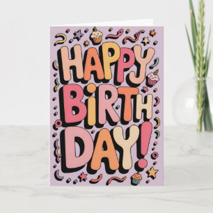 Carte Joyeux Anniversaire du Cute Pastel
