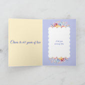 Carte Joyeux Anniversaire du diamant noms fleurs pêche (Intérieur)