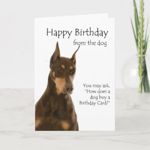 Carte Joyeux anniversaire du Doberman
