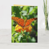 Carte Joyeux Anniversaire du Golfe Fritillaire Papillon, (Dos)