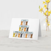 Carte Joyeux anniversaire du groupe Cartoon Cats (Fleur jaune)