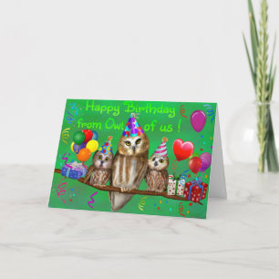 Carte Joyeux anniversaire du hibou de nous !
