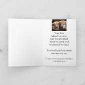 Carte Joyeux anniversaire du mari mignon chien chiot amo (Intérieur)