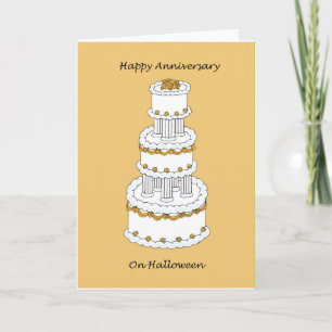 Carte Joyeux anniversaire du Mariage d'Halloween