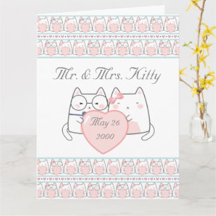Carte Joyeux anniversaire du Mariage M. & Mme Kitty