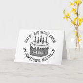 Carte Joyeux Anniversaire Du Michigan (Fleur jaune)