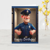Carte Joyeux anniversaire du policier (Fleur jaune)