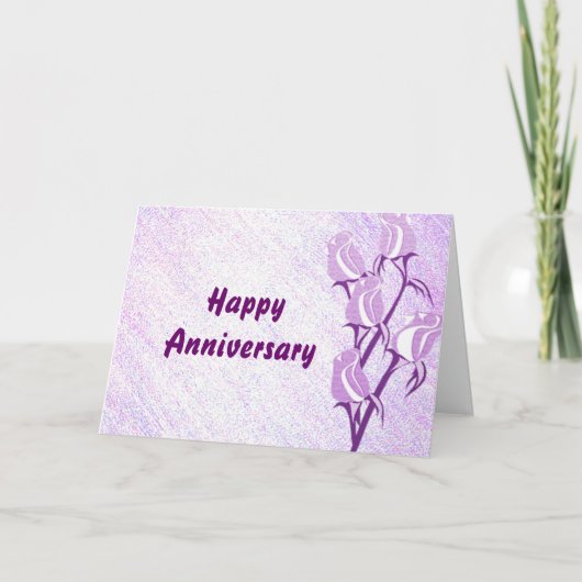 Carte Joyeux anniversaire du Rose pourpre (Devant)