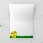 Carte Joyeux anniversaire du softball (Intérieur)