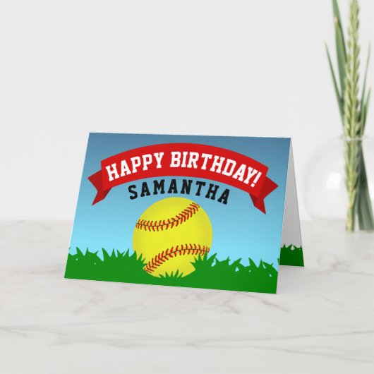 Carte Joyeux anniversaire du softball (Devant)
