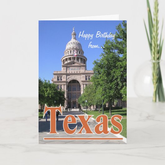 Carte Joyeux anniversaire du Texas/Austin State Capitol (Devant)