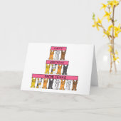 Carte Joyeux anniversaire du Texas Cartoon Cats (Fleur jaune)