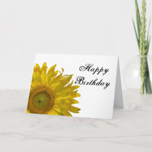 Carte Joyeux anniversaire du tournesol jaune