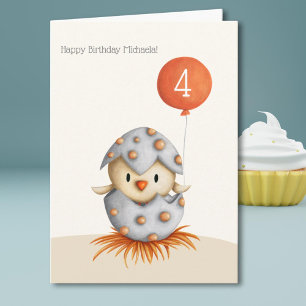Carte Joyeux Anniversaire d'un Oiseau qui Éclos