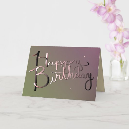 Carte "Joyeux Anniversaire" écrite à la main sur m (Orchidée)
