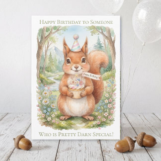 Carte Joyeux Anniversaire Écureuil Mignon Pun Drôle