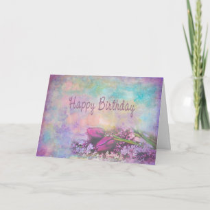 Carte Joyeux anniversaire - élégance florale
