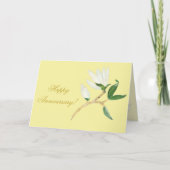 Carte Joyeux anniversaire | Élégante Branche de Magnolia (Devant)