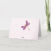Carte Joyeux anniversaire ! Élégante libellule violette (Dos)
